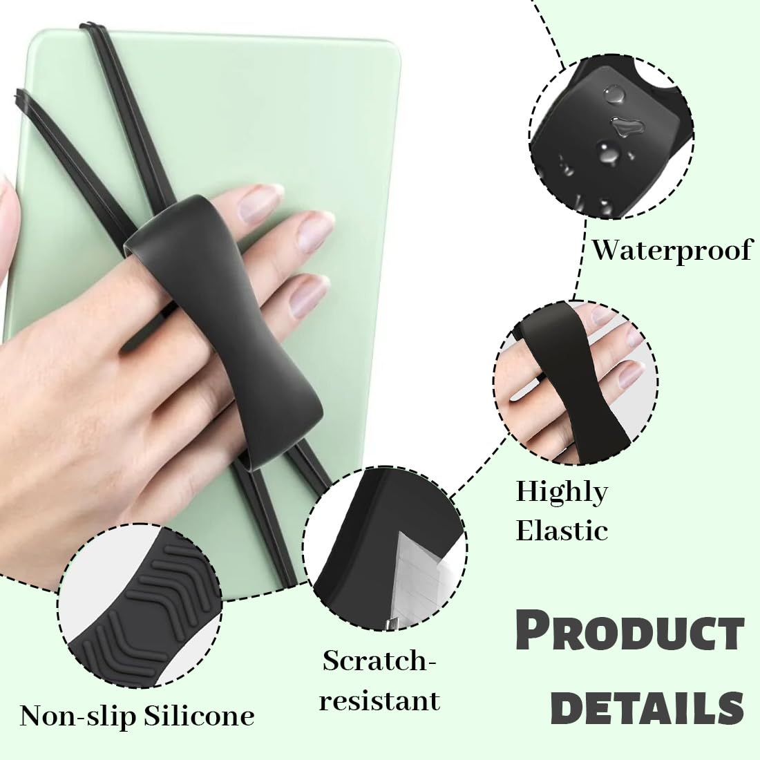Supporto Universale Antiscivolo per Lettura a Letto in Silicone per 6-8" Kindle eReaders Fire Tablet, Verde