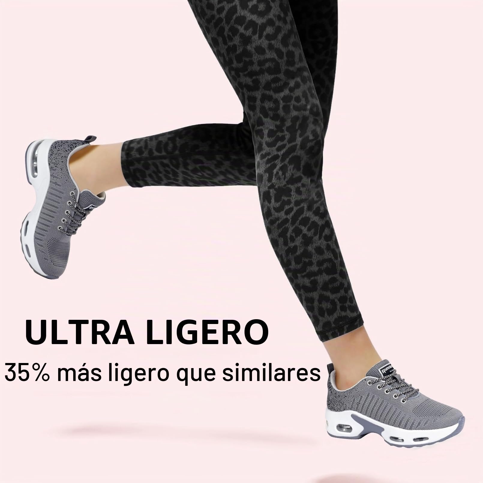 Myztra Mujer Zapatillas Running Amortiguación Elástica | Deportivas, Malla Rranspirable, Ligeras, Soporte Arco, Suela Resistente, Correr, Gimnasio, Casual