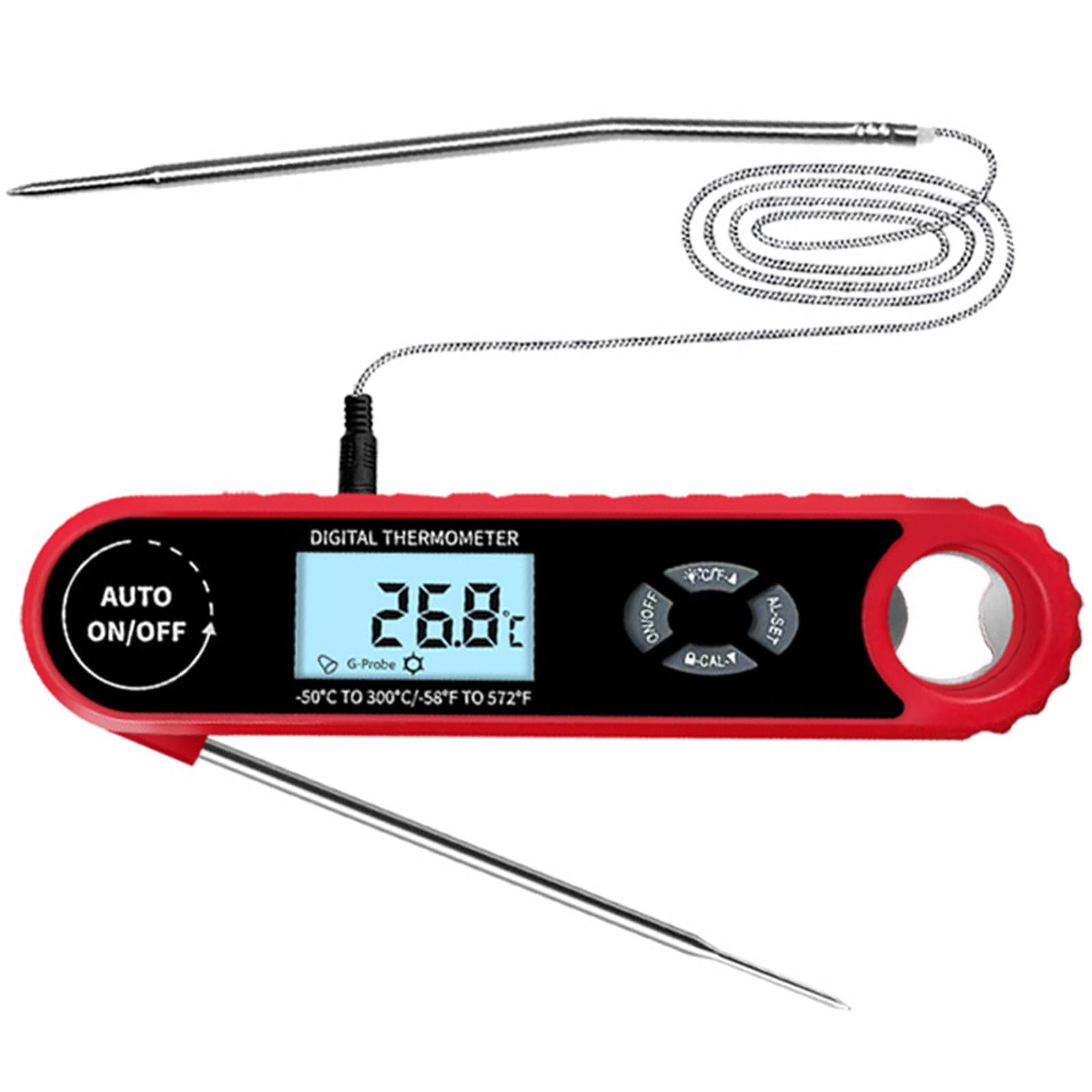 MALSSE Precisions Cooking LCD Thermometers Duals Probe Design for Realtime Temperature on Multiple Ingredient Duals Probe Food Thermometers