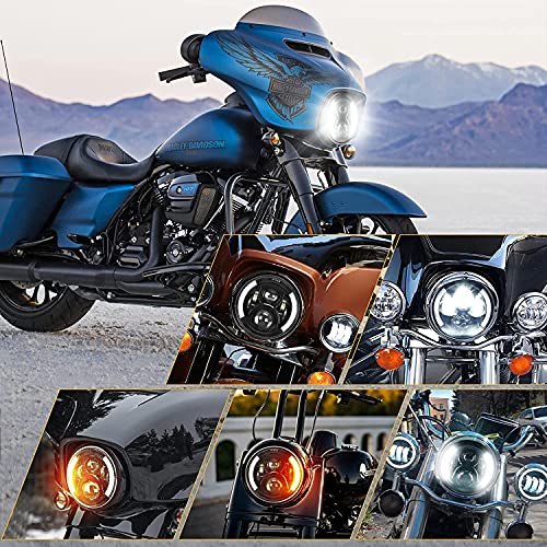 Image of SUPAREE 7 inch LED Motorcycle Headlight with 4.5 inch Fog Light fit for Touring Road King Ultra Classic Electra Street Glide Tri Cvo Heritage Softail Slim Deluxe Fatboy Chrome