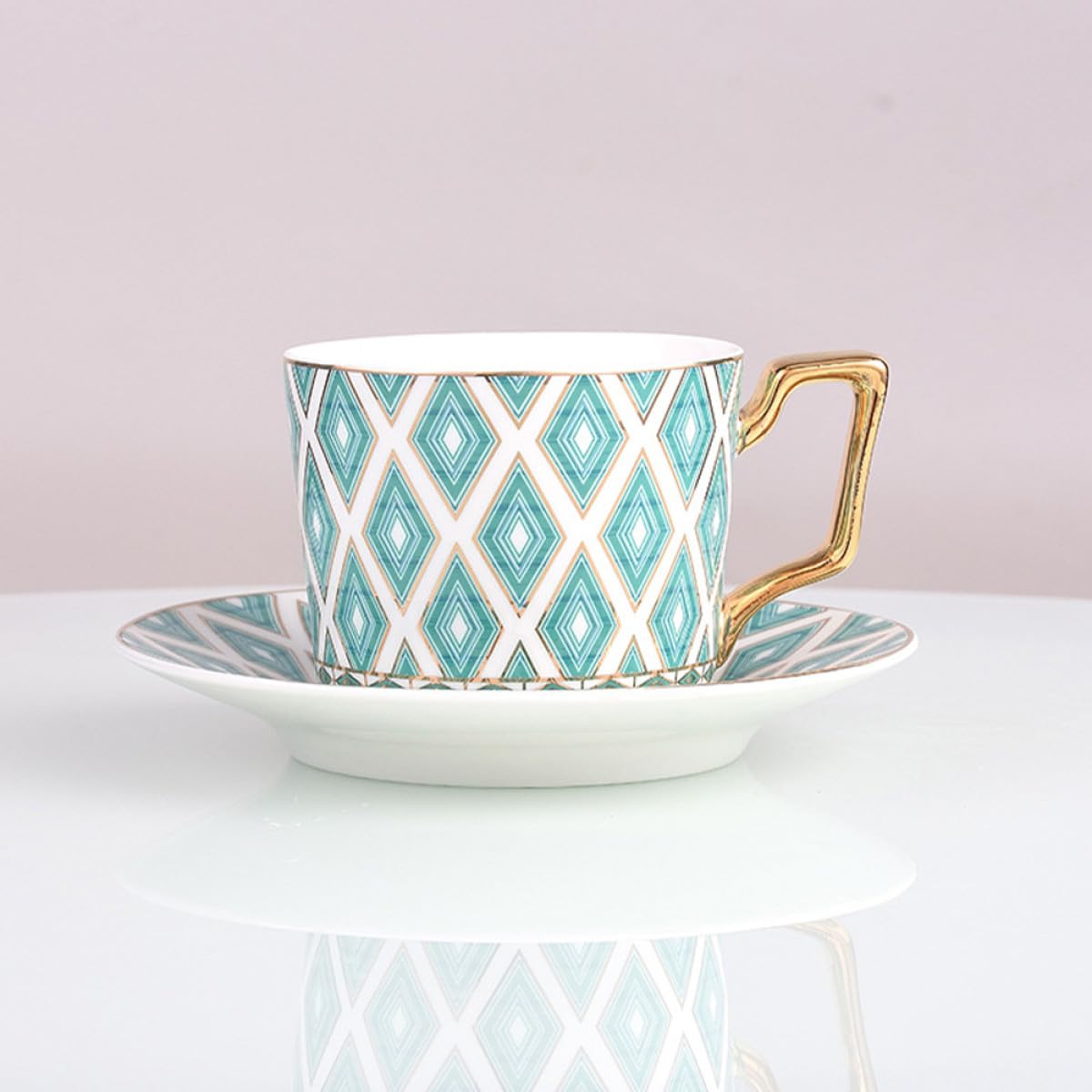 1juego Taza de Café Europea de Porcelana Ósea con Platillo y Cuchara Vajilla Elegante para Café Té y Bebidas Calientes Set