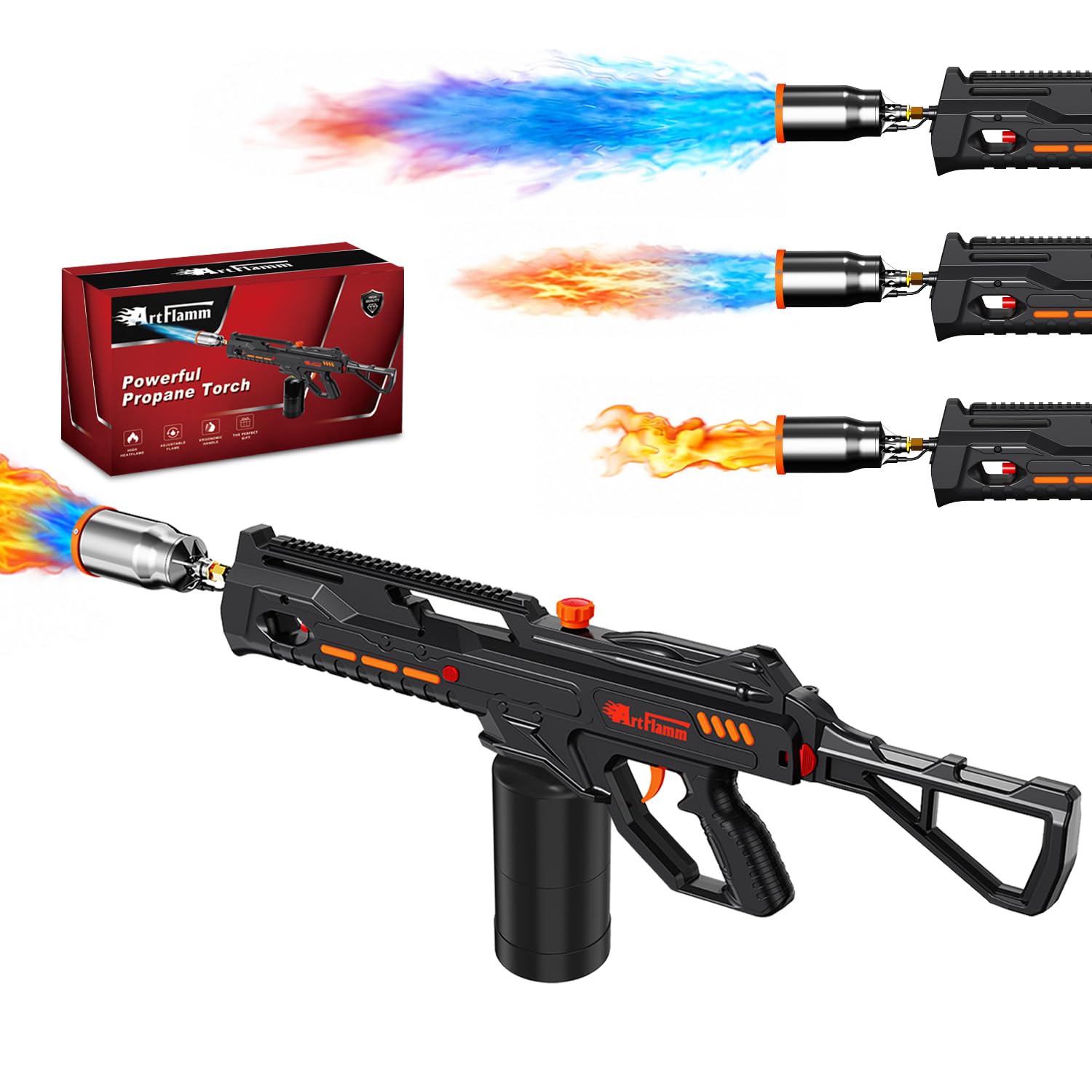 ARTFLAMM 36.8" Extra Long Propane Torch with Turbo-boost, Powerful Blow Torch for Weed Removal, BBQ, Fire Starting &amp; Steak Searing (Tank Not Included)