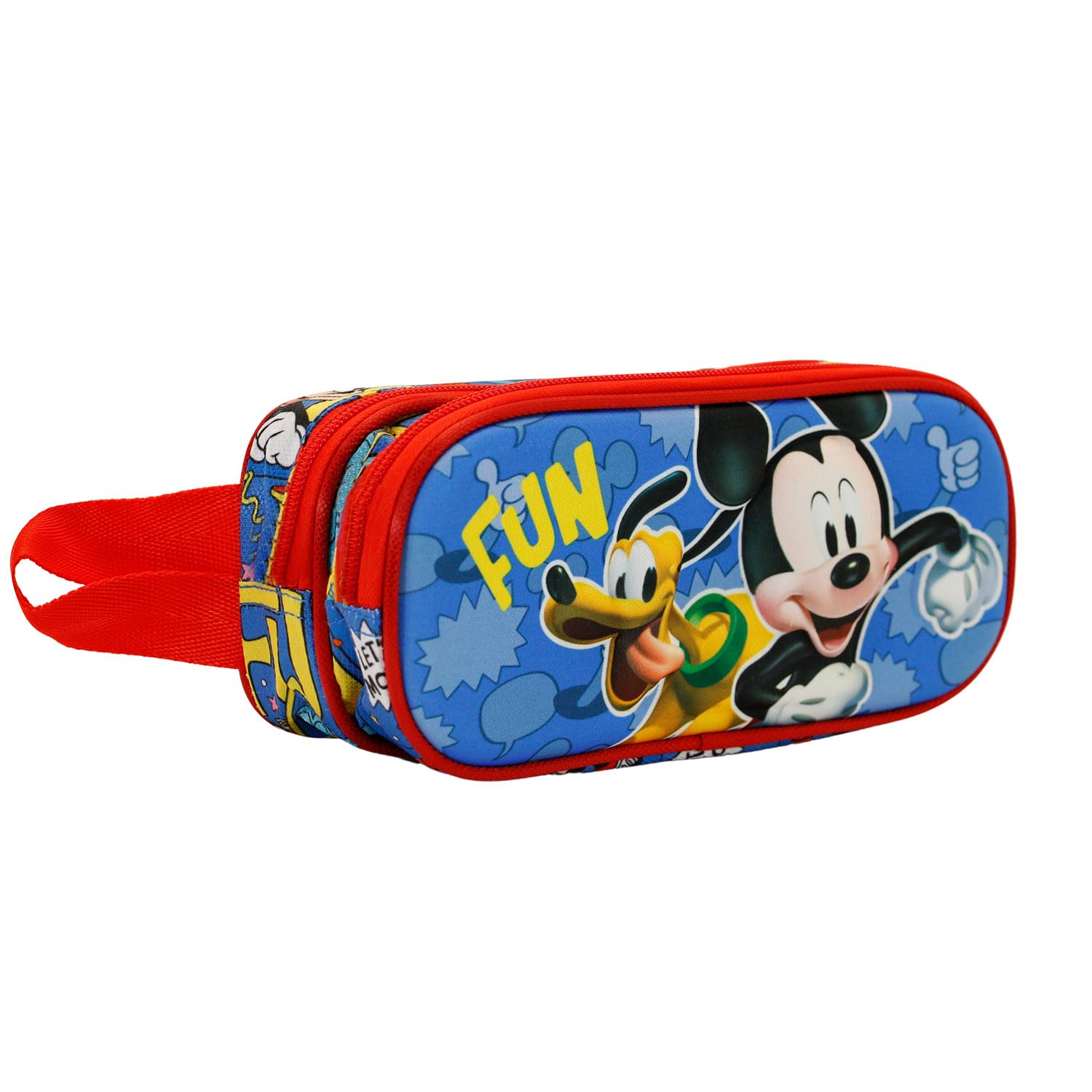 Disney Mickey Mouse Fun-3D Double Pencil Case, Multicolour, 22 x 9.5 cm