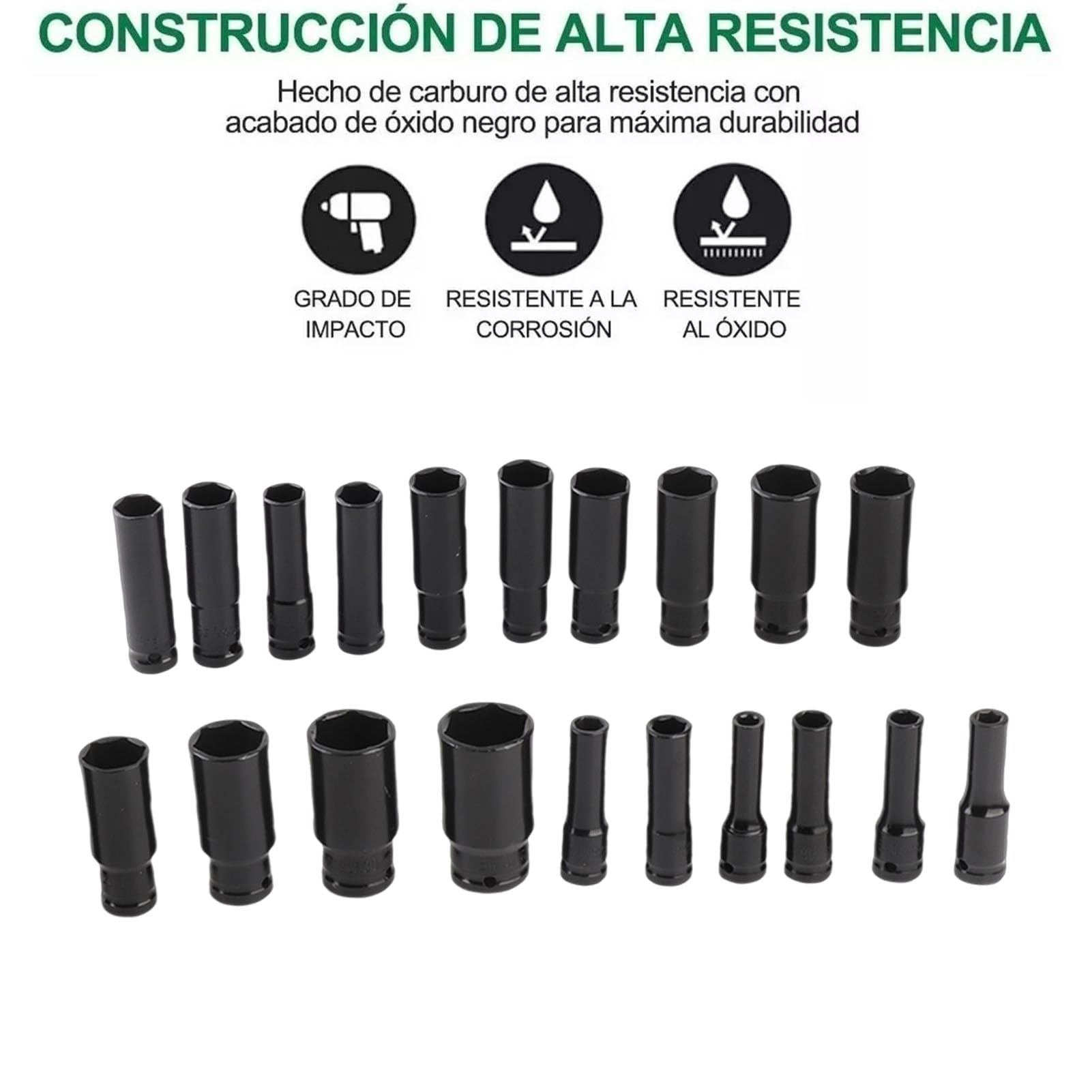 Jeanoko Juego de Llaves Eléctricas, Kit Hexagonal Resistente a Impactos para Mantenimiento, 20 Piezas para Adaptador de Taladro Eléctrico, Acero Al Cromo Vanadio Negro