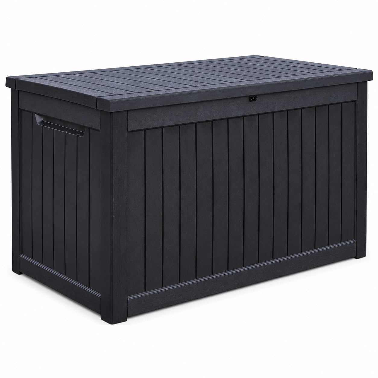 Koll Living Auflagenbox/Kissenbox Cedar 870 Liter l 100% Wasserdicht l mit Belüftung dadurch kein übler Geruch/Schimmel l Moderne Holzoptik l Deckel belastbar bis 250 KG (2 Personen) Modell 2027