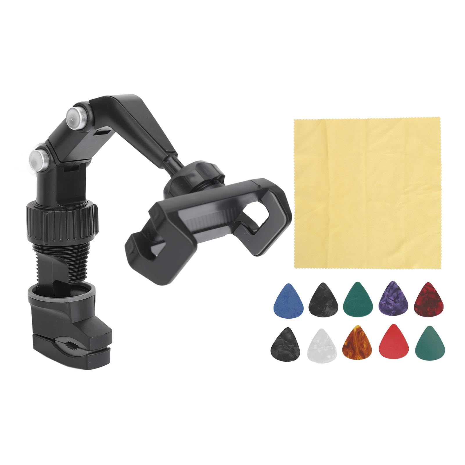 QANYEGN Guitar Phone Mount, Guitar Mobile Phone Holder Mount, Adjust headsstock Cell Phone Clamp for Teaching Video Recording