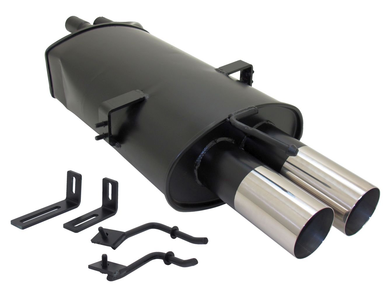 Novus Sportauspuff Endschalldämpfer Gruppe N A3032E76RL mit Endrohr 2 x 76mm RL-Design