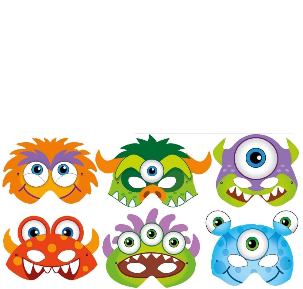 MustBeBonkers Cardboard Face Masks (Monster, 24)