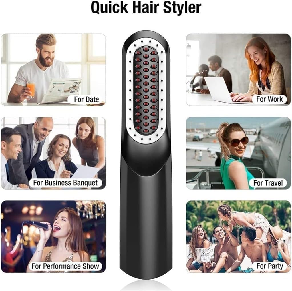 Prostownica do brody USB dla mężczyzn Prostownica do włosów dla kobiet Grzebień grzewczy Elektryczna szczotka do włosów Prostownica do włosów