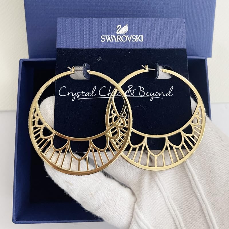SWAROVSKI Georgette Hoop Pierced Earrings Gold - Image 2