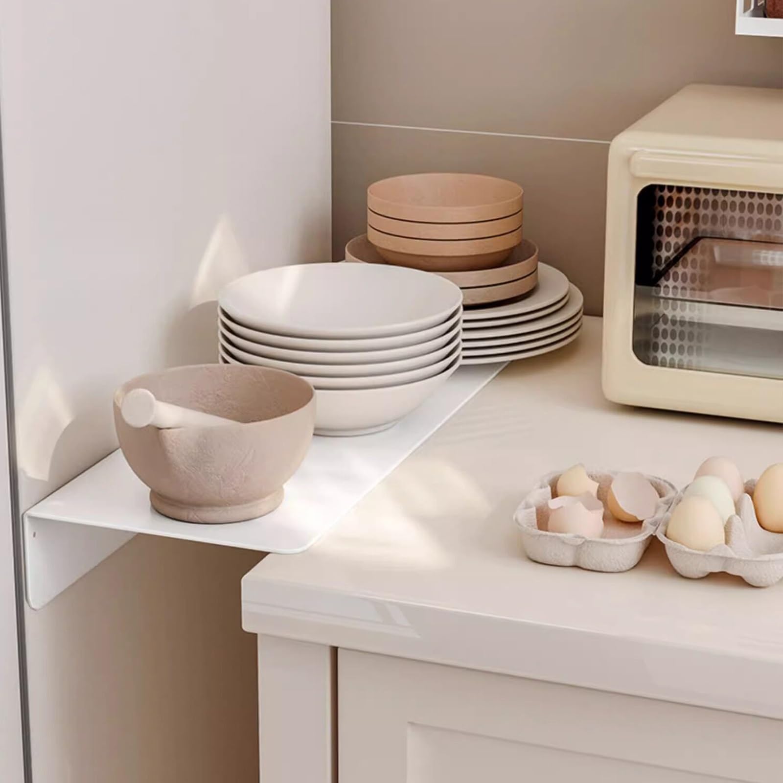 Tablero de extensión para encimera de cocina que elimina huecos vacíos junto al refrigerador