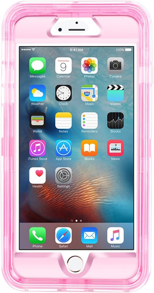 Anuck Case for iPhone 6S Case, for iPhone 6 Case (4.7 inch), 3 in 1 Hybrid Heavy Duty Defender Case Sparkly Floating Liquid Glitter Protective Hard Shell Shockproof TPU Cover - Pink