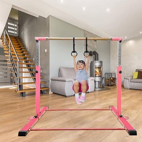 Miniatura 5 de JC-ATHLETICS - Equipo de entrenamiento de gimnasia, barra de equilibrio ajustable para niños, para usar en el piso del hogar, 8 pies de largo