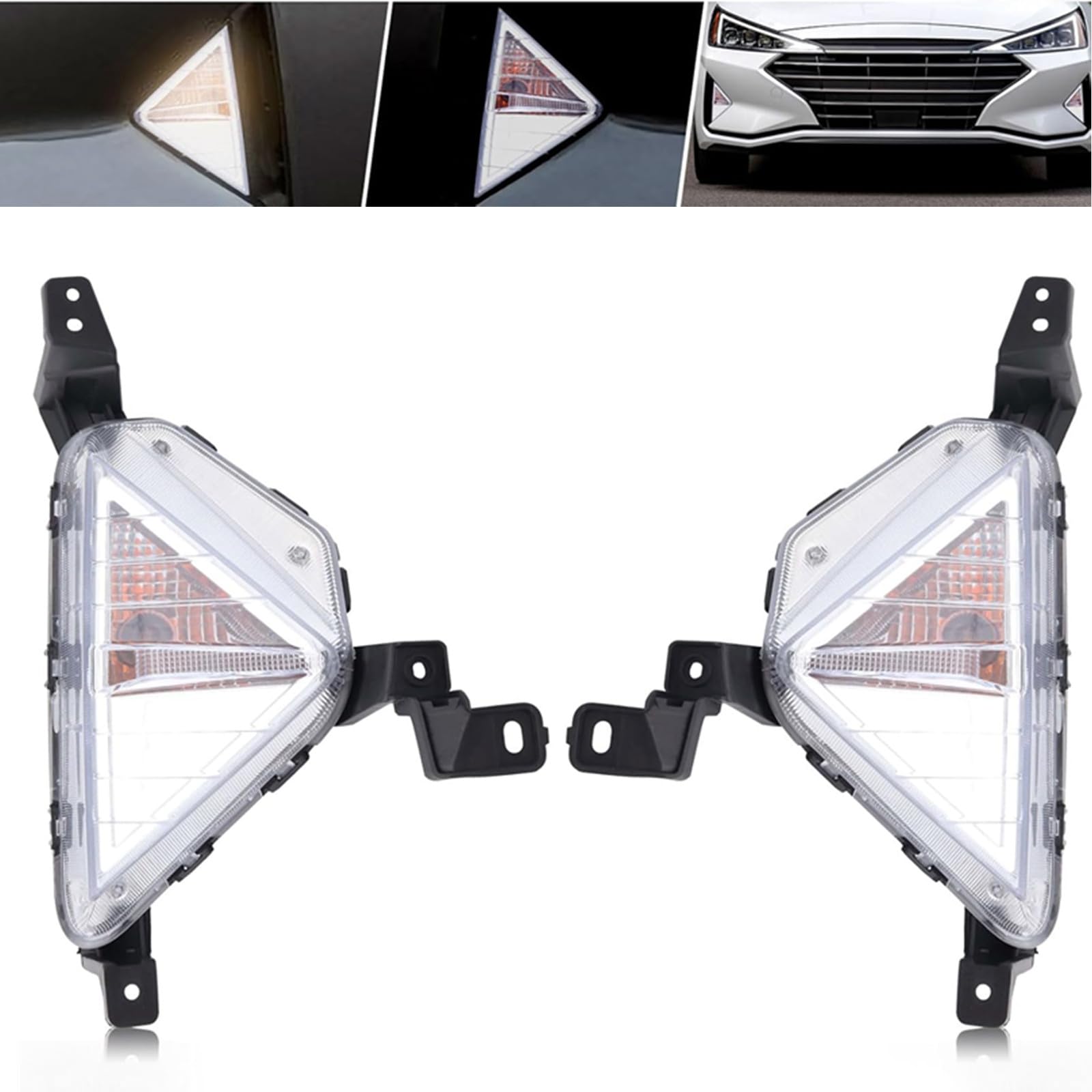 Direct Fit Fog Light Assembly For Hyundai Elantra Sedan 2019-2020 – Driver & Passenger Side, Halogen