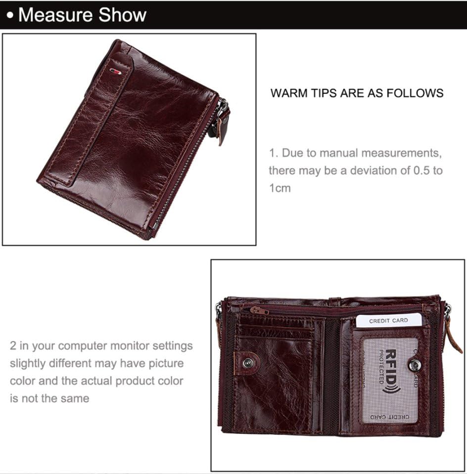 Men Women RFID Blocking Bifold Wallets Soft Genuine Leather,mens Womens wallet coin purse, high-Capacity Billfold with 7 Credit Cards Holder, USD Euro Holder, Flip Up ID,wallet for men,Women general 7