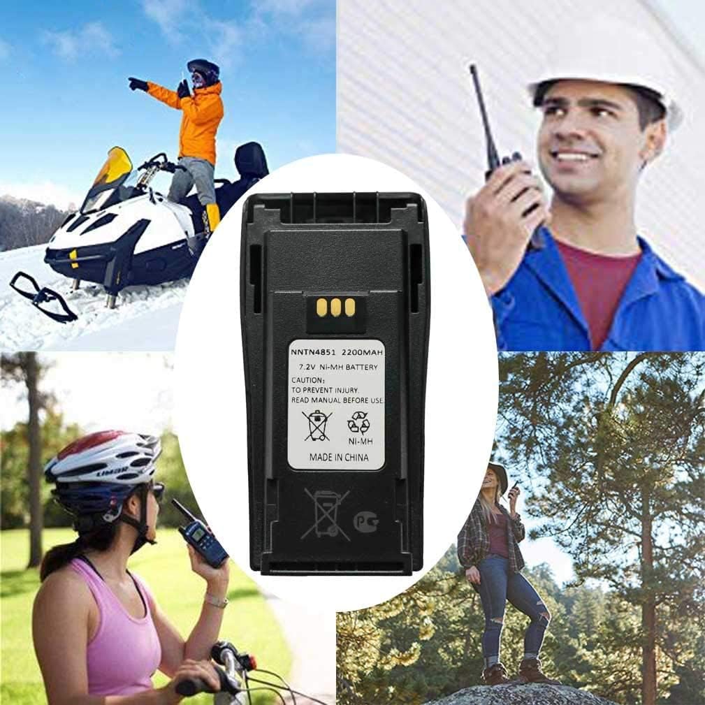 5 Pack NNTN4851 NNTN4851A NNTN4496 NNTN4497AR NNTN4970A 7.2V 2200mAh Ni-MH Two-Way Radio Battery Replacement for Motorola CP040 CP140 CP150 CP160 CP180 CP200 PR400 EP450+Belt Clip