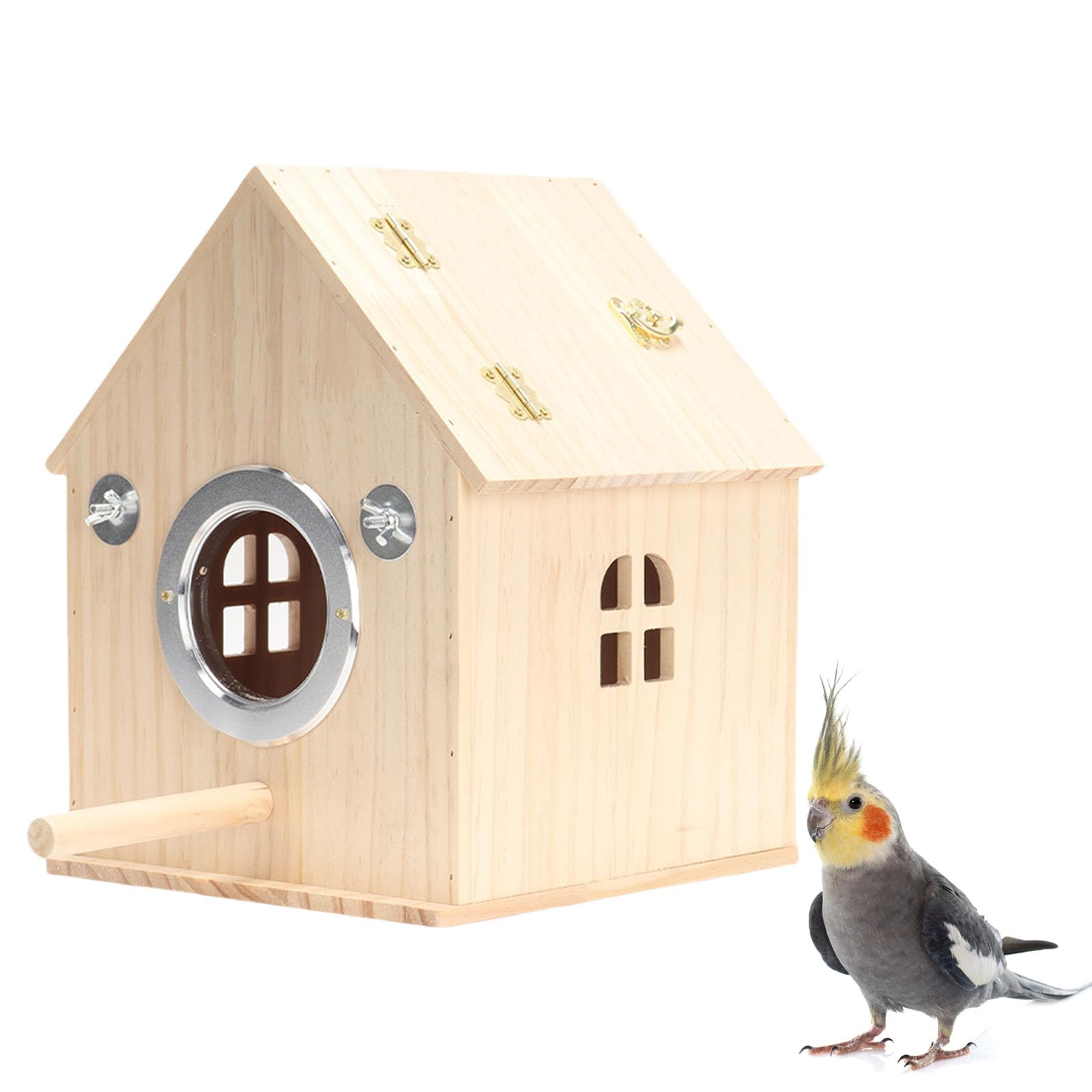Caja de cría Loros Madera y Metal | Cría de loros al aire libre: caja nido for pájaros de madera