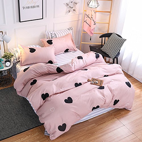 Orihome Pink Duvet Cover Full For Girls, Girls, Washed Cotton Like Soft Pink Duvet Cover Set 3 Piece With One Zipper Closure Duvet Cover 80X86 Inches And Two Pillowcases #TOP2