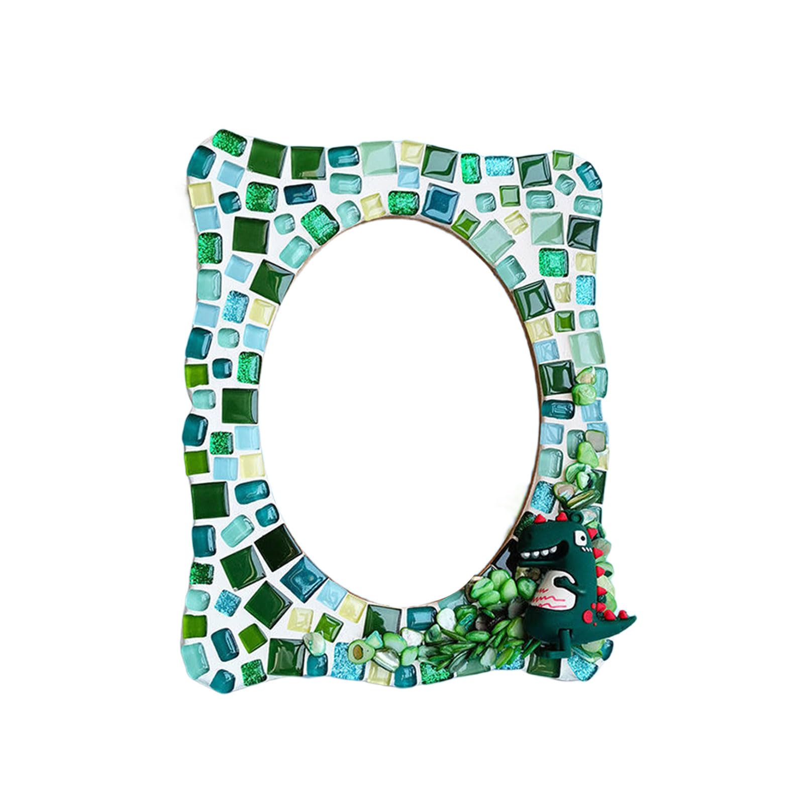 SHINLHUA Picture Frame Craft Set with Wooden Frame and Glass Tiles for Home Decoration Photo Materials
