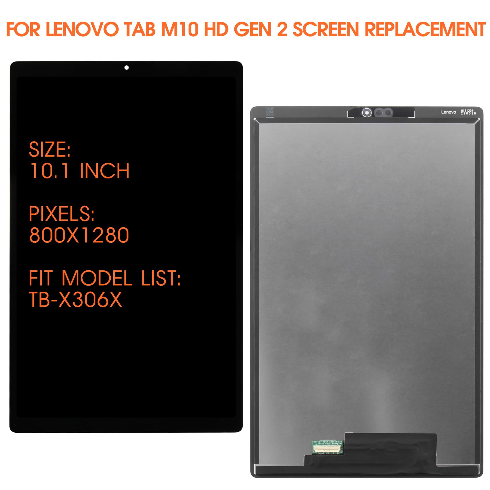 Pantalla LCD para Lenovo Tab M10 HD Gen 2 Reemplazo de la pantalla para Lenovo Tab M10 HD Gen 2 TB-X306 TB-X306F LCD Pantalla Táctil Digitalizer Panel de Cristal Montaje con Reparación Kit, Negro