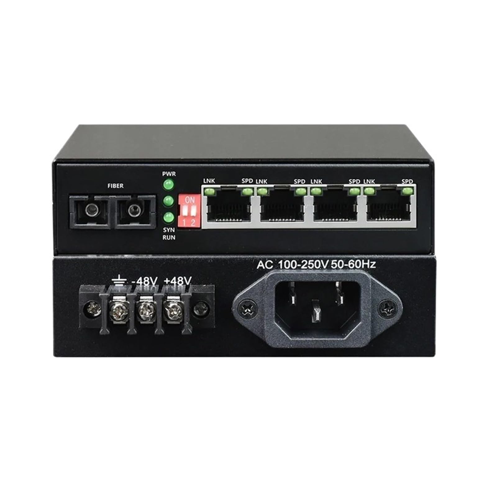 Konwerter mediów Ethernet na światłowód 10/100/1000M 4-portowy gigabitowy konwerter mediów Ethernet