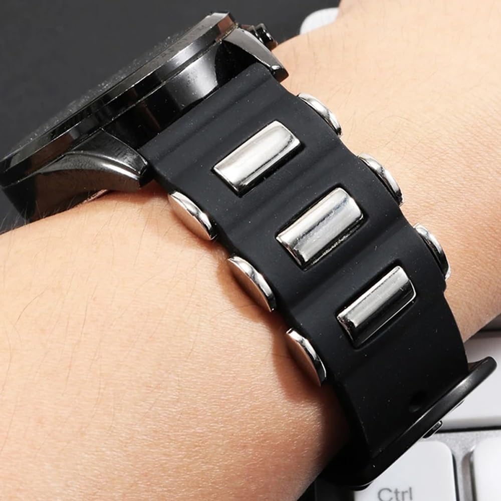 22 mm 24 mm 26 mm Black Sport Silikon Silikonowy pasek do zegarków do smartwatch mężczyzn gumowa bransoletka zegarkowa