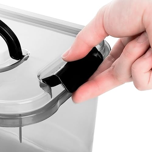 Miniatura 4 de Elsjoy Juego de 8 contenedores de almacenamiento de plástico con tapa y asa, contenedor de almacenamiento transparente de 5.5 cuartos de galón, caja