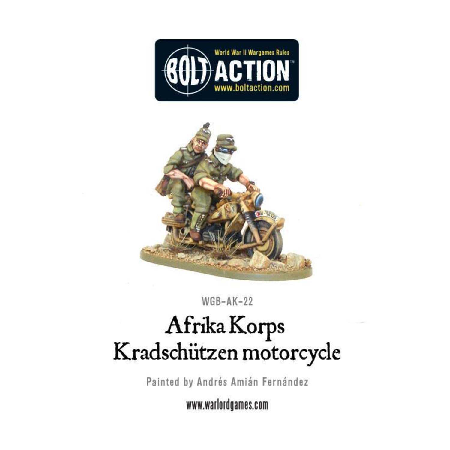 Warlord Games Bolt Action: Africka Korps Kradschutzen Motorcycle Miniature…, Metal Grey - Image 2