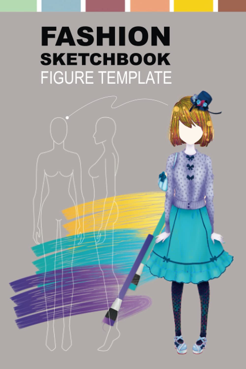 Fashion Sketchbook figure template: 400 Female Figure Template for Fashion Design