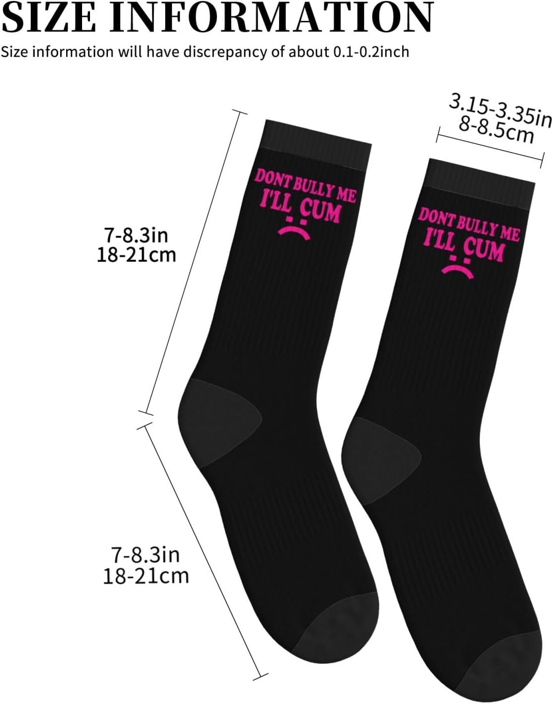Dont Bully Me I'Ll Cum Crew Socks Men Women Funny Birthday Cute Novelty Fun Gag Christmas Gift Mid Calf Sock