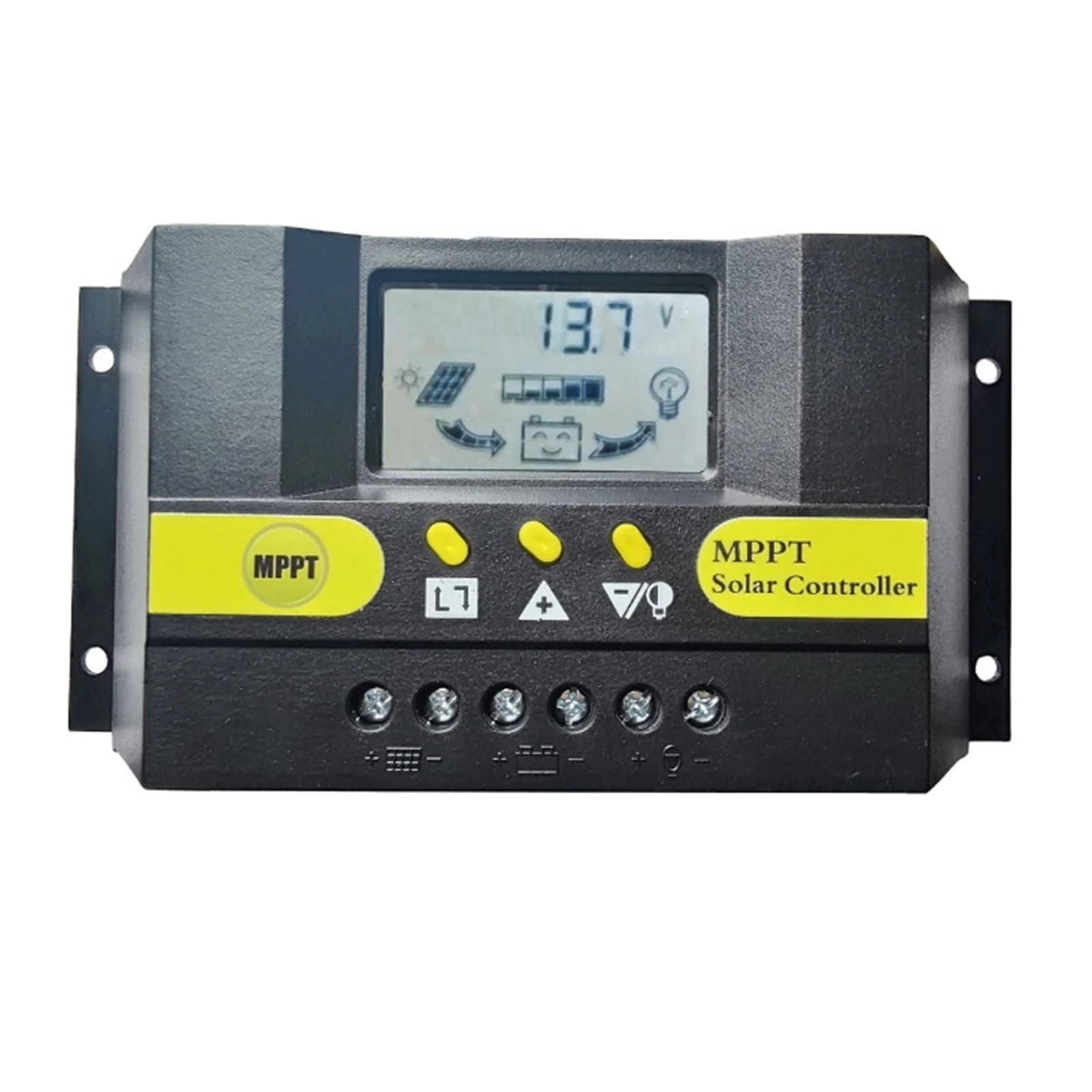 CUDTAPI 10A 20A 30A MPPT Solar Char Controller 12V 24V Auto LCD Display Dual USB 5V Output Solar Panel Battery Regulator(MPPT 10A)