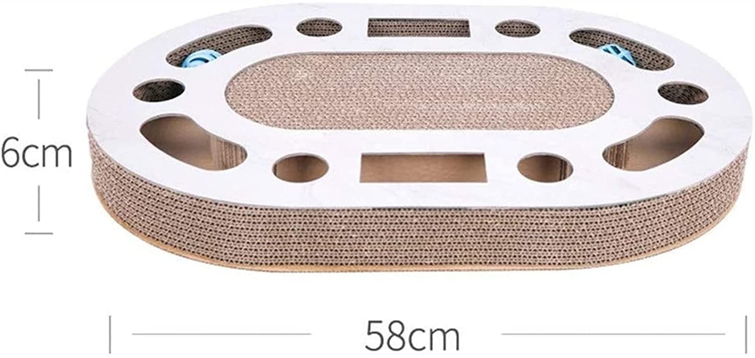 Duży drapak dla kota Scratch Pad dla kotów domowych Kartonowa zabawka do drapania Owalna tablica do drapania dla kota z kulkami i drapakami dla małych zwierząt domowych