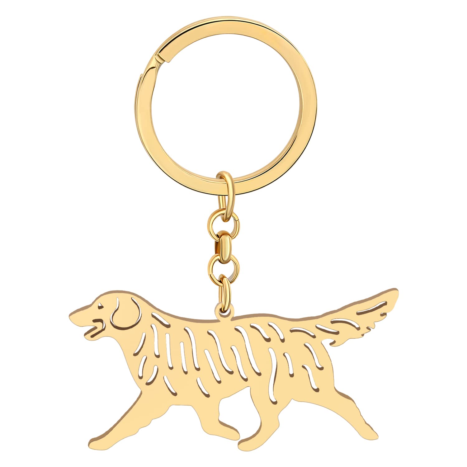 BAMAY Stainless Steel Dog Breeds Keychains Australian German Shepherd Border Collie Key Ring Gifts for Women Girls