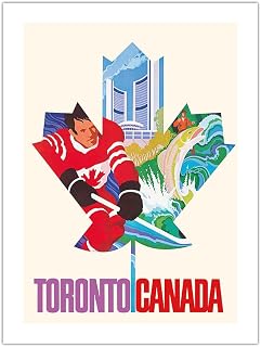 Toronto Canada - CA - Vintage Airline Travel Poster c.1968 - Bamboo Fine Art 290gsm Paper Print (Unframed) 18x24in