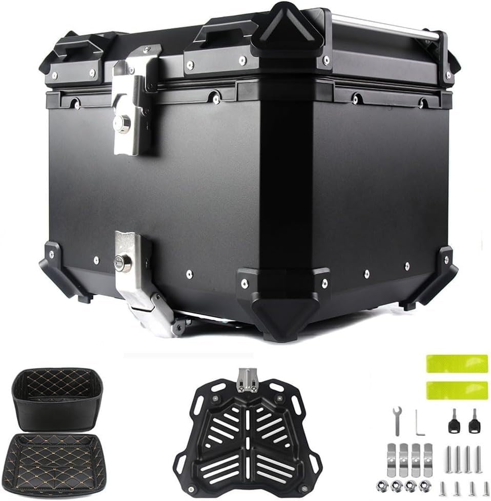 Boîte universelle pour casque de moto 36L coffre arrière de rangement noir pour scooter et cyclomoteur