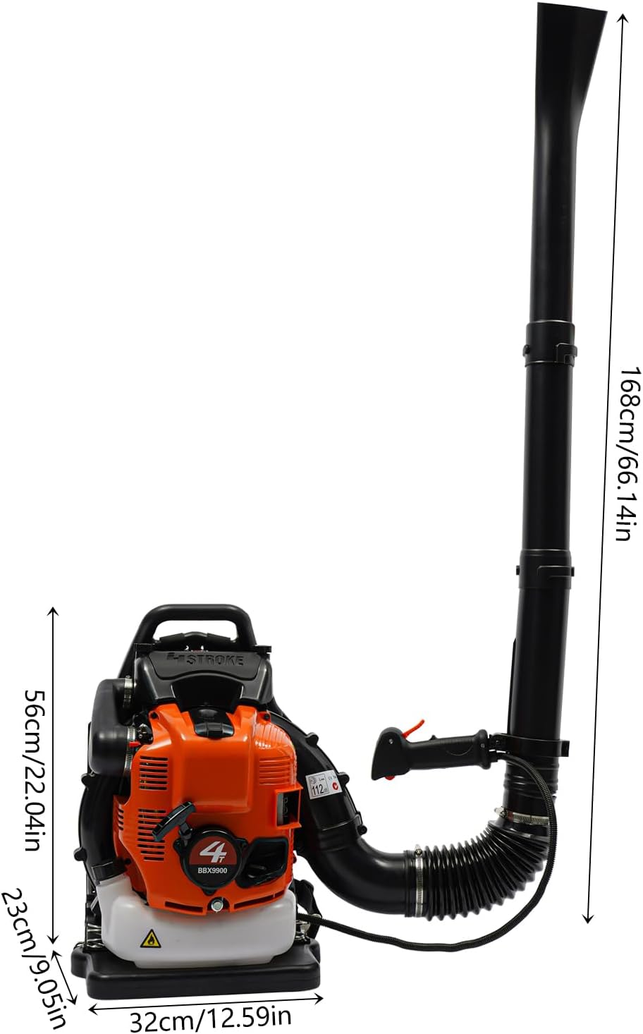 4-Stroke 75.6CC Backpack Gas Powered Leaf Blower, 2.6KW Commercial Gasoline Grass Lawn Blower Heavy Duty Gas Leaf Blower with Air-Cooled & 1.9L Fuel Tank for Yard Lawn Care, Snow Removal