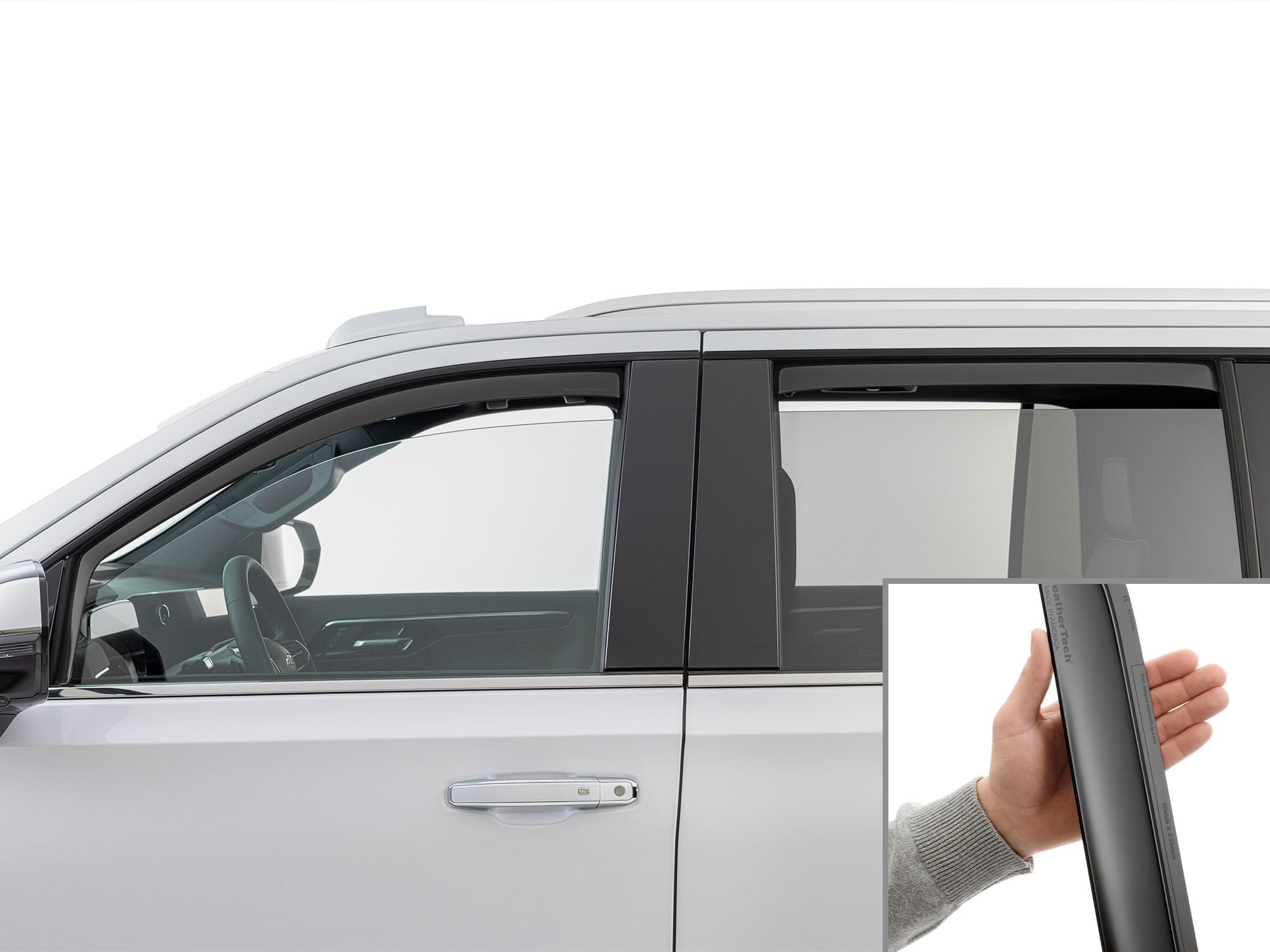 WeatherTech Custom Fit Side Window Deflectors for Cadillac Escalade-V ESV, Escalade ESV, Suburban - (841010IMB), Matte Black