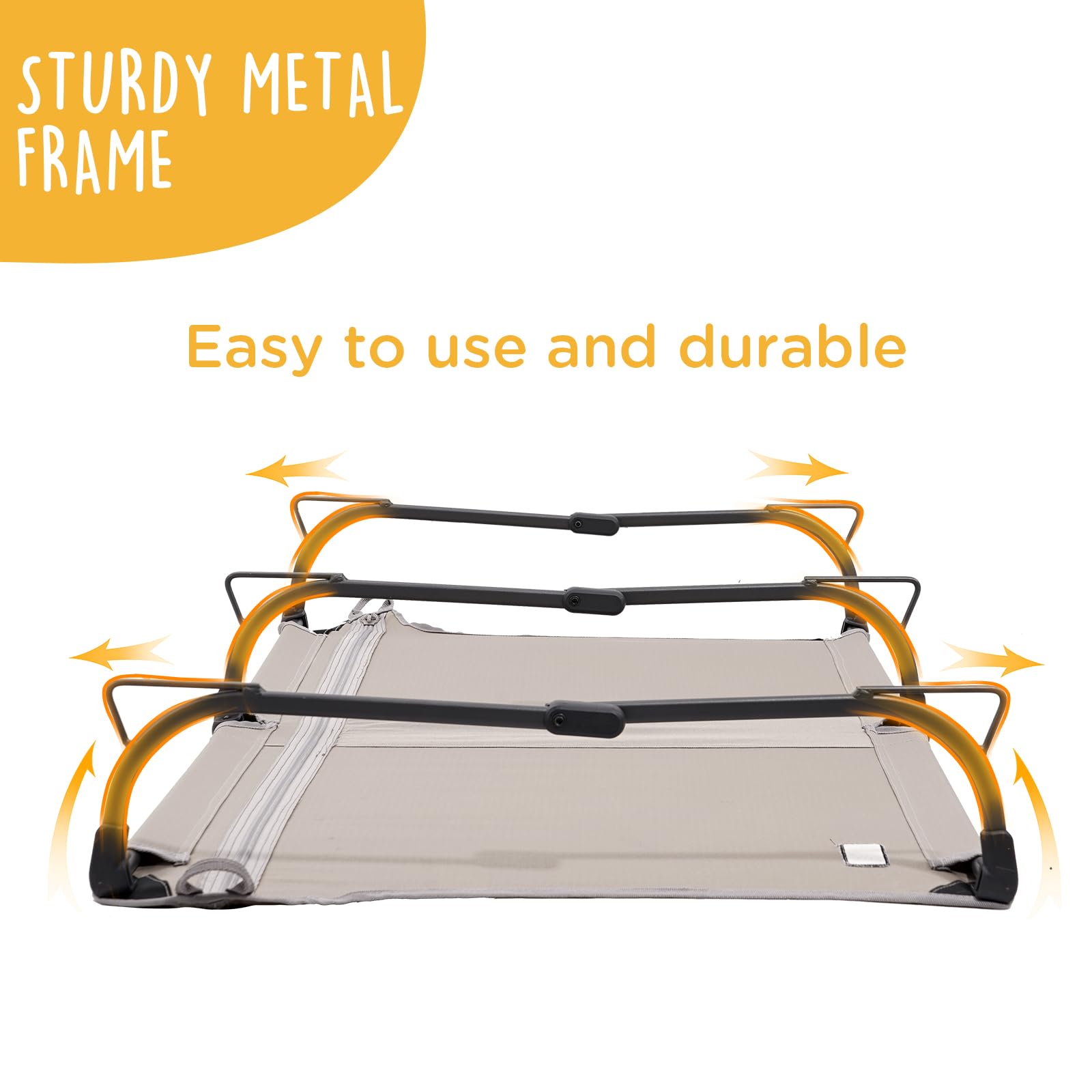 Daisy Cot, Medium Foldable Elevated Dog Bed, Portable Raised Outdoor Folding Dog Cot, Cooling, Chew Proof, Waterproof, Heavy Duty Up to 160 lbs for Camping/Home, Brown, 32"x 19"x6" - image 3