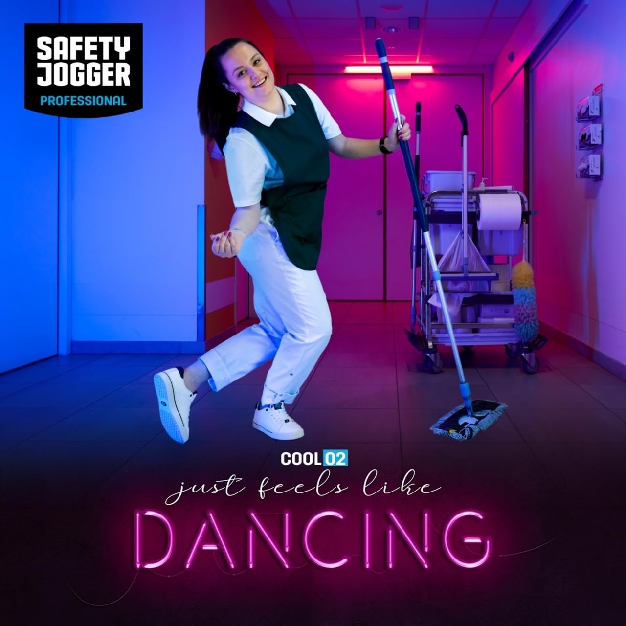 SAFETY JOGGER Leichte Arbeitsschuhe für Damen und Herren - COOL - Weite Turnschuhe, Atmungsaktive, Waterfeste, Bequeme und rutschfeste Sicherheitsschuhe, für Pflege und Gastronomie