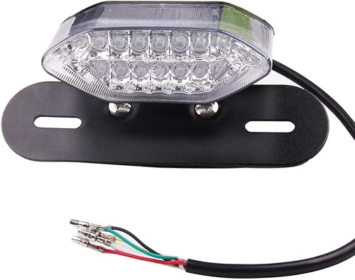 Anki HappiGo 12V 16 LED Universal Motocicleta Integrado Freno Trasero Luz de Correr Signla Placa de la Placa de la Lámpara (Cubierta Transparente)