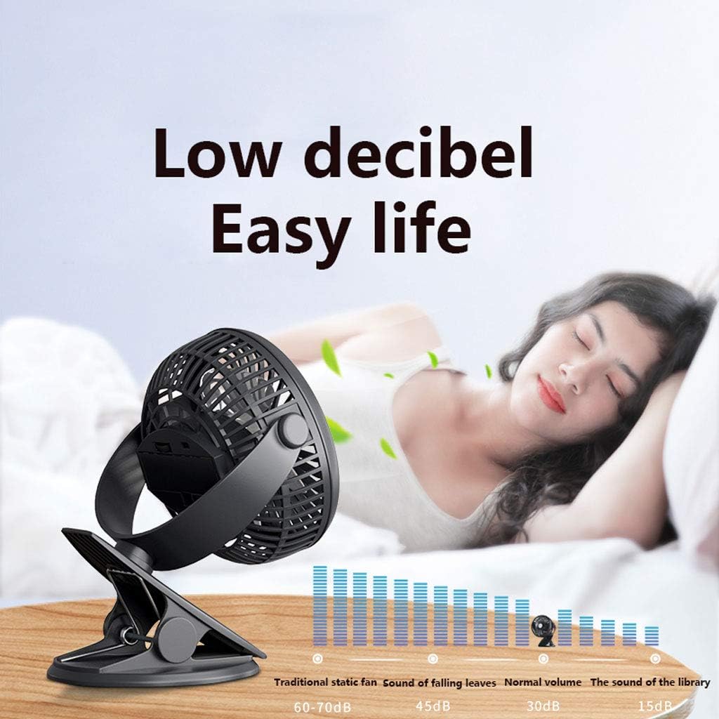 USB Fan Portable Rechargeable Ultra-Quiet Desktop Fan for Office Use Multiple Colors (Black)