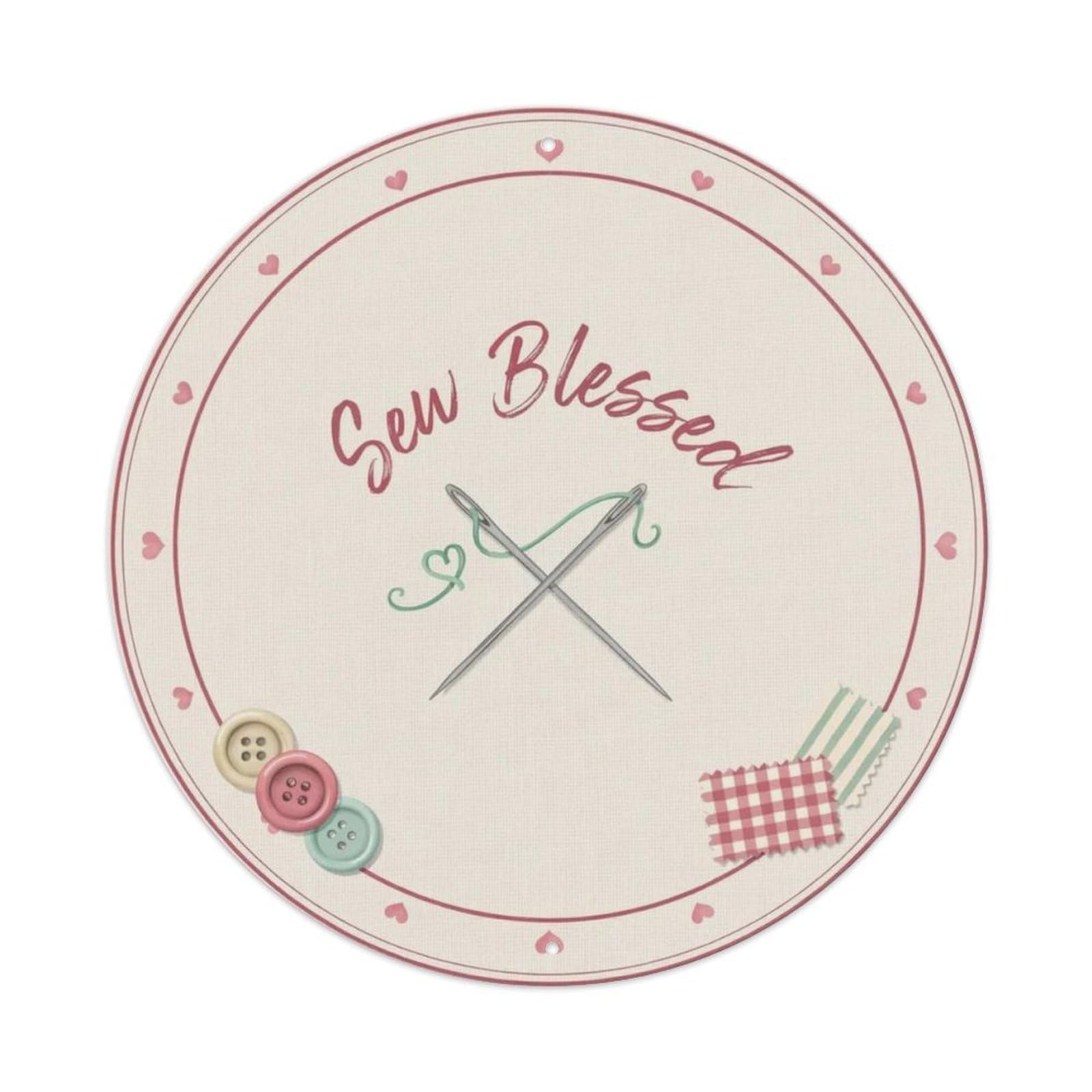 Sew Blessed Needle Metal Tin Sign Plaque