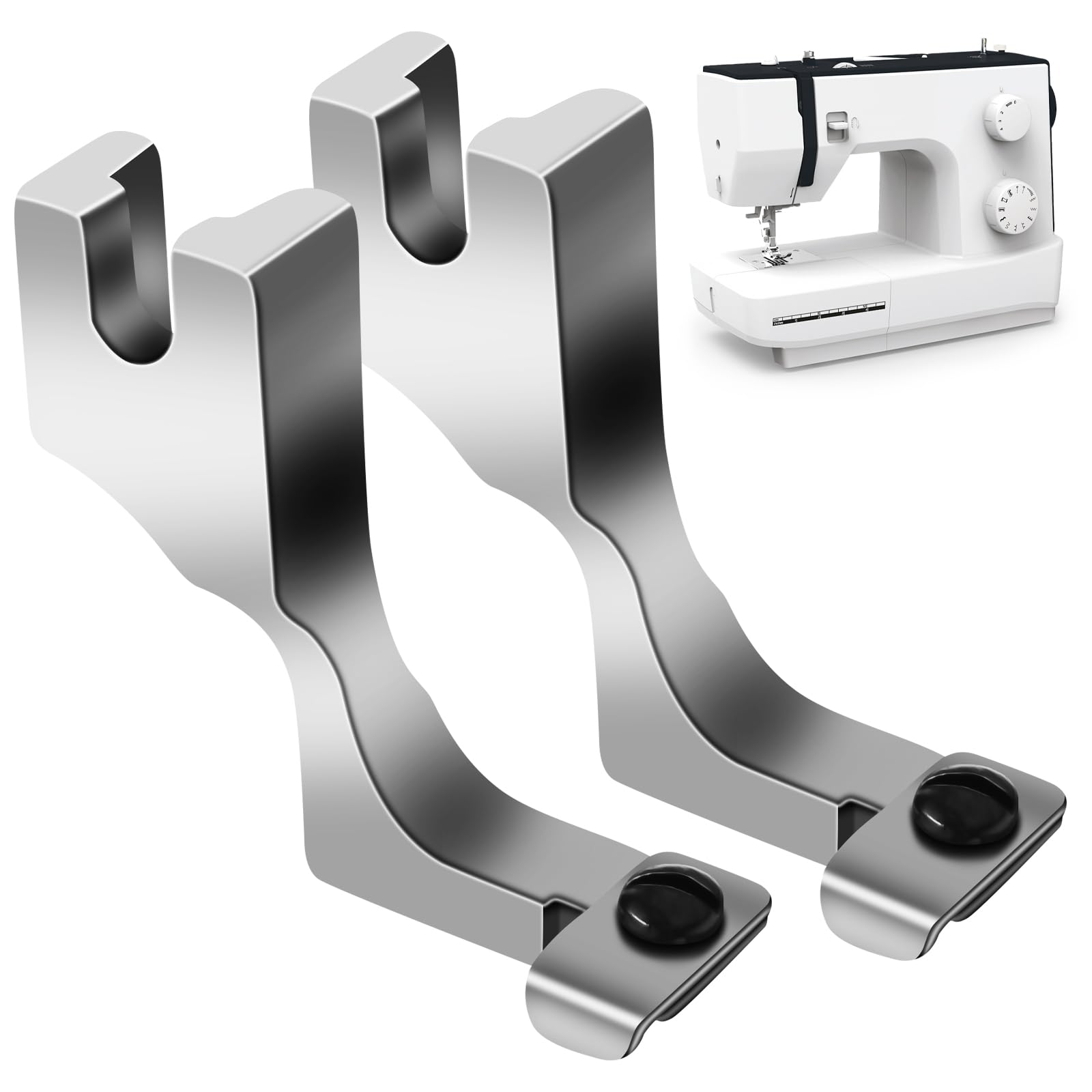 Cxqbsmy Sewing Machine Presser Foot, 2 Pcs New T69 Home Sewing Machine Set with Notch, Adjustment Invisible Zipper Foot for Ordinary Flat Car and Computer Flat Car