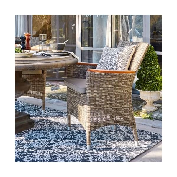 Loberon Sessel Casper Teakholz & Geflecht Braun