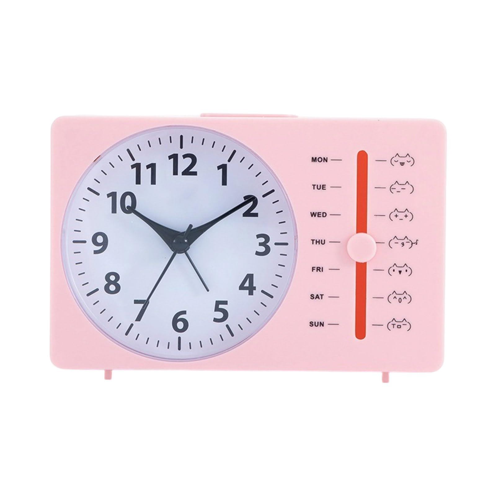 Buxuaaaa Battery Operated Alarm Clocks Travel Analog Alarms Clock Silents None Ticking Clocks Table or Bedside Clock Small Battery Operated Analog Alarm Silents None Ticking