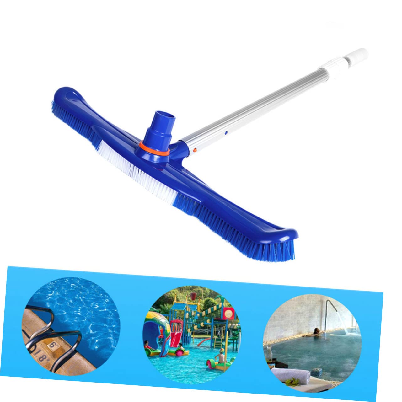 Sosoport 1pc 20 Pool Cleaning Brush Pool Vacuum Head with Brush Pool Brush Vacuum Heavy Duty Pool Brush Wall Cleaning Brush for Cleaning Cleaner Brush Swimming Pool Ceramic Tile