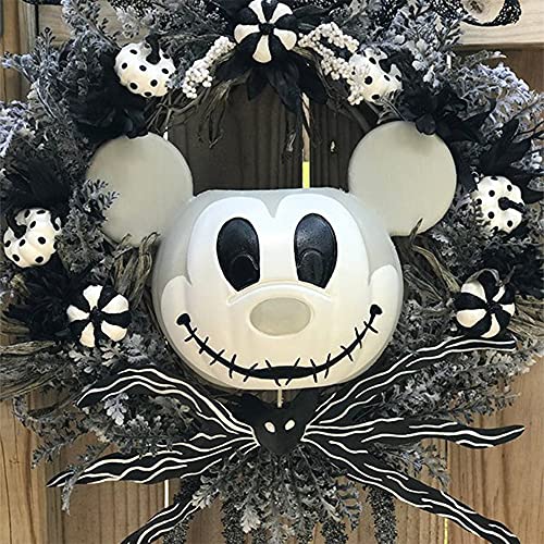 PFZL Cauchemar Avant Noël Couronne de Citrouille Mickey Mouse - Couronne Jack Skellington, Couronne d'halloween Disney, Couronne de Souris Mi-ckey pour décor de Jardins extérieurs intérieurs Cover