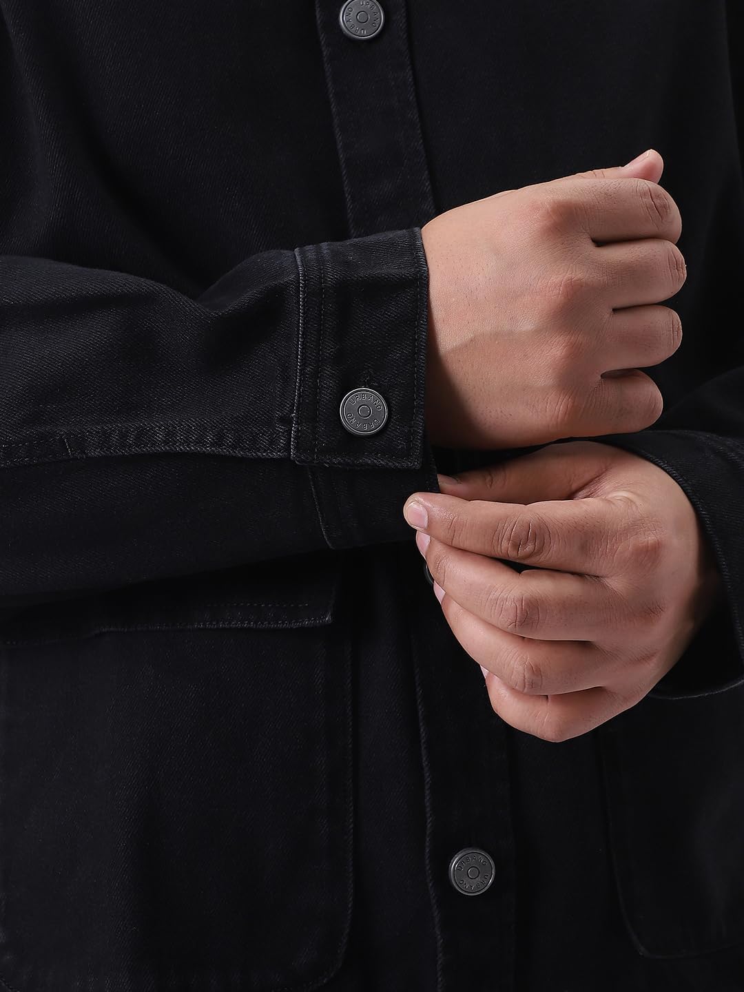 Men's Utility Jeans Loose Fit Long Sleeve Jacket