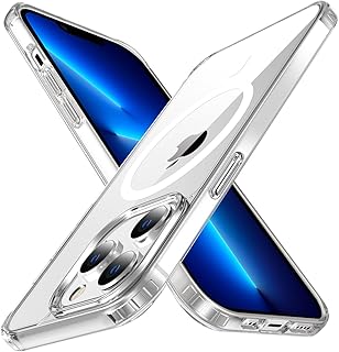 جراب حماية لموبايل ايفون 13 برو ماكس 6.7 بوصة من تيجراتيجو، متوافق مع خاصية الشحن ماج سيف، جراب بتصميم كلاسيكي شفاف مقاوم للخدش، هيكل واقي مضاد للانزلاق