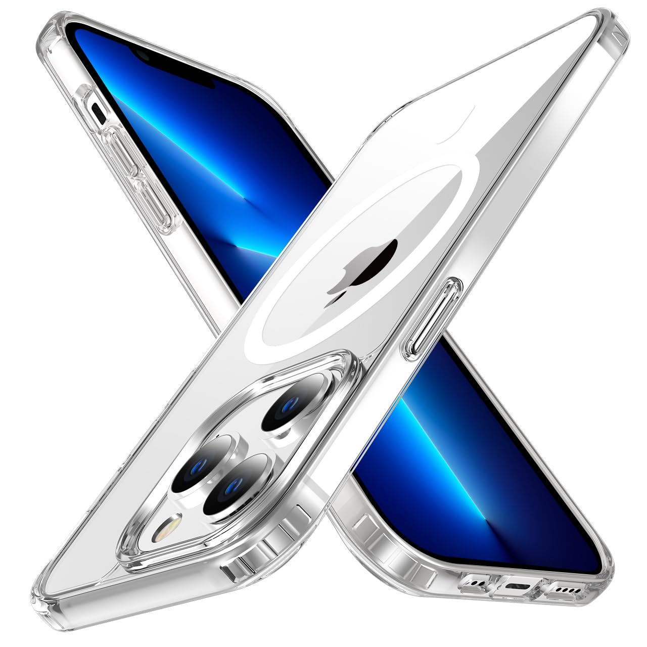 tigratigro Cover Magnetica per iPhone 13 Pro Max, Compatibile con MagSafe Ricarica Wireless, Anti Ingiallimento, Antiurto di Grado Militare, Custodia magnetica, Retro Antigraffio Trasparente